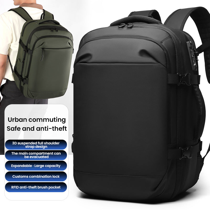 š Smart Vacuum Compression Backpack | One-Touch Air Extraction Ā· Dry-Wet Separation Ā· Expandable Design