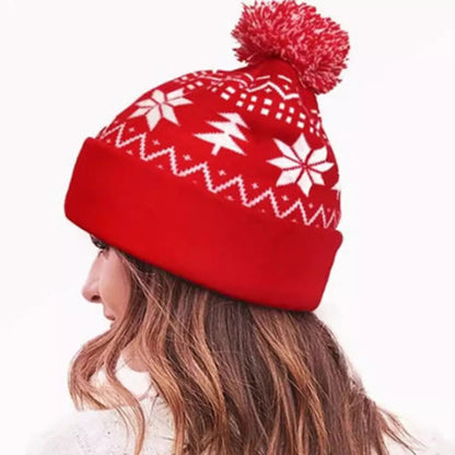 Christmas Winter Hat Limited-time flash sale – Unisex Knitted Jacquard Beanie with Wool Ball