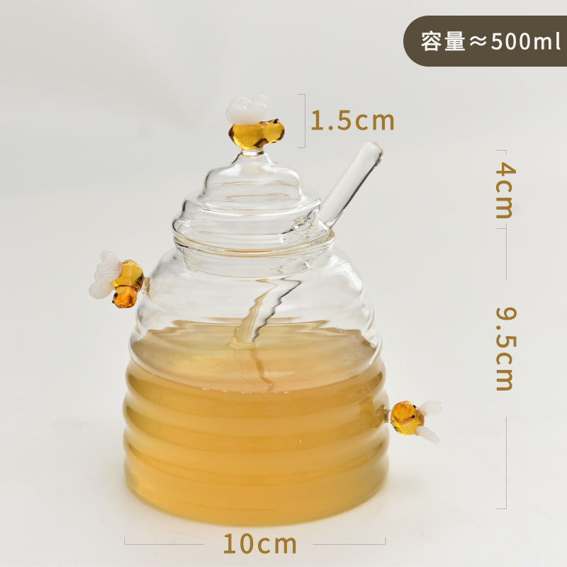 🍯 Modern Minimalist Honey Glass Jar · 500ml Food-Grade Storage Container