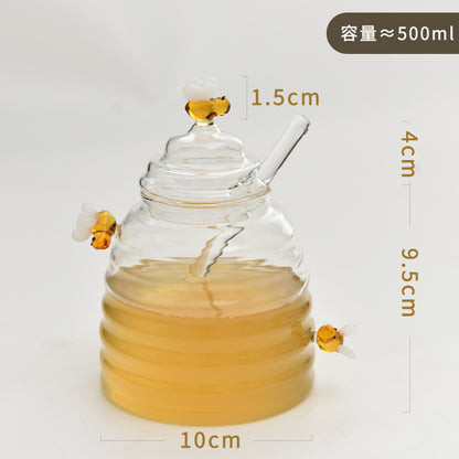 🍯 Modern Minimalist Honey Glass Jar · 500ml Food-Grade Storage Container