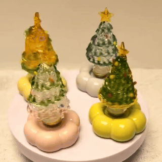 🎄 Magic Spinning Christmas Tree - Ceramic Base Handcrafted Ornament 🎄