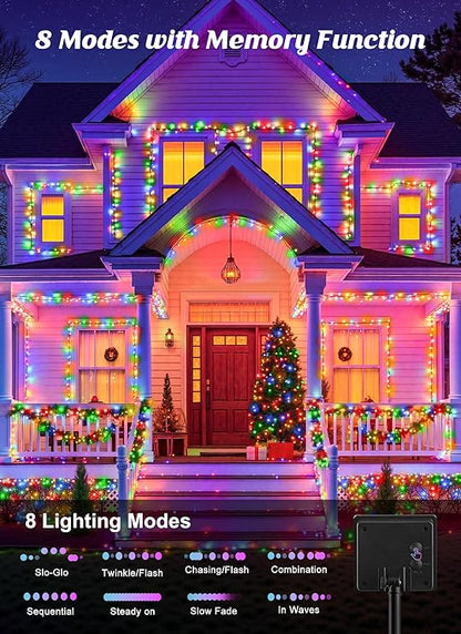 60% off free shipping，2 Pack Solar Christmas String Lights Outdoor 52m
