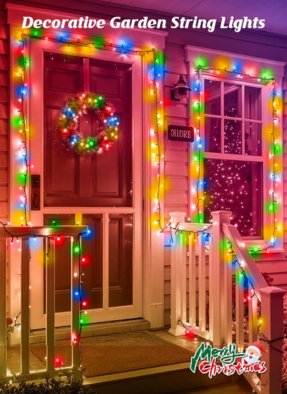 60% off free shipping，2 Pack Solar Christmas String Lights Outdoor 52m