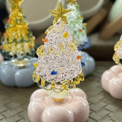 🎄 Magic Spinning Christmas Tree - Ceramic Base Handcrafted Ornament 🎄