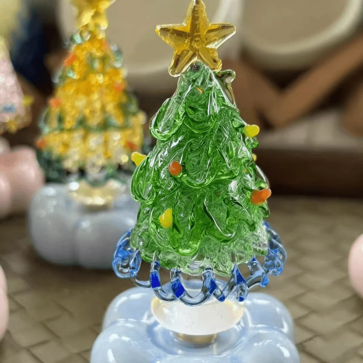 🎄 Magic Spinning Christmas Tree - Ceramic Base Handcrafted Ornament 🎄