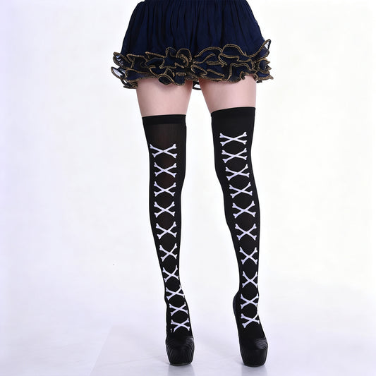 Halloween stockings, party costumes, props, cosplay over-the-knee socks, blood-red stockings
