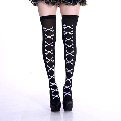 Halloween stockings, party costumes, props, cosplay over-the-knee socks, blood-red stockings