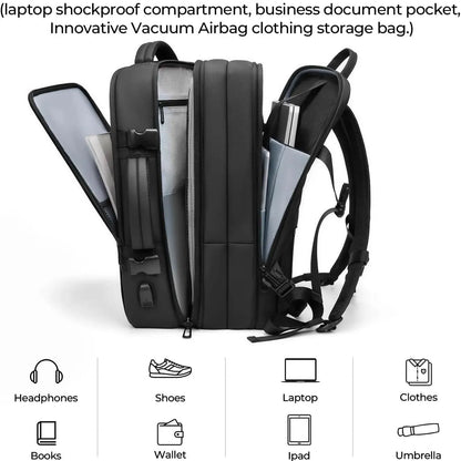 🎒 Smart Vacuum Compression Backpack | One-Touch Air Extraction · Dry-Wet Separation · Expandable Design