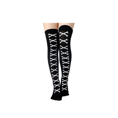Halloween stockings, party costumes, props, cosplay over-the-knee socks, blood-red stockings
